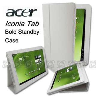 Acer Iconia Tab A500 A501 Folio Leather Case Cover with Stand  
