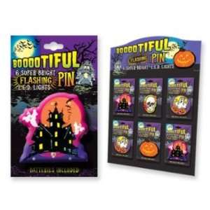  Boootiful Halloween Flashing Pins With Display Case Pack 