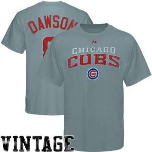   Chicago Cubs #8 Andre Dawson Slate Blue Old School Hero Premium T