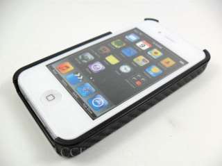 FOR AT&T IPHONE 4 4G BLACK MESH CARBON HARD COVER CASE  