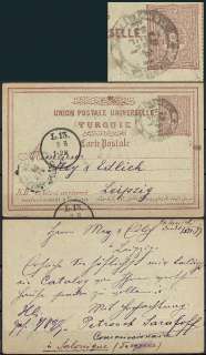 SALONIQUE. GREECE 1899 TURKISH POST Postcard to Germany  