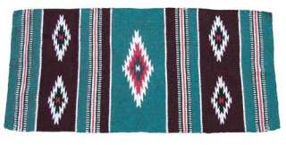 Ancient Navajo Western Saddle Blanket 32x64 Turquoise  
