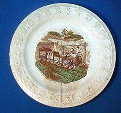 1850 railroad engine plate / staffordshire / childs ABC  