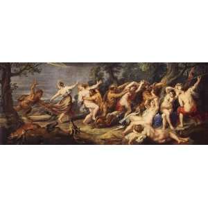  Oil Painting Diana and her Nymphs Surprised by the Fauns 