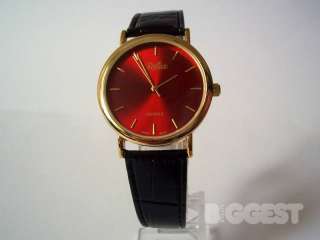 Reflex Gents Watch   Gold Colour Red Face Black Strap*  