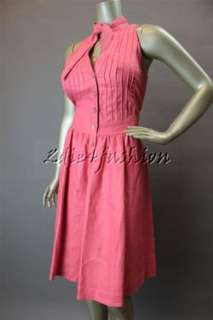 1055 New with Tags ARMANI COLLEZIONI Pink Linen Sleeveless Pleated 