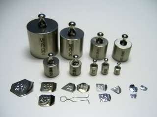 STAINLESS STEEL MILLIGRAM WEIGHT SET 100 g TO 1 mg  