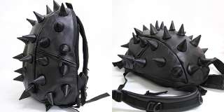 Black Red Spike Punk School Backpack / Mans & Womens Spiky College 