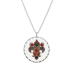  Necklace Circle Charm Floral Fleur De Lis Artsmith Inc Jewelry
