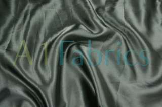   Shiny Satin Silky Bridal Dress & Draping Fabric   75 YARDS   Charcoal