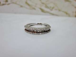   BAGUETTE CHAMPAGNE WHITE DIAMOND WEDDING ANNIVERSARY BAND RING GOLD