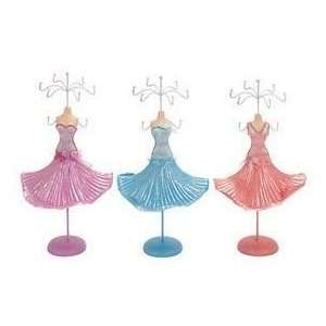   94578 Set of 3 Jewelry Holder Stands   Pink Blue Mannequin Beauty