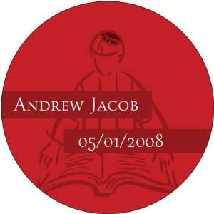  Favors Red Bar Bat Mitzvah Design Personalized Travel Candle Favors 