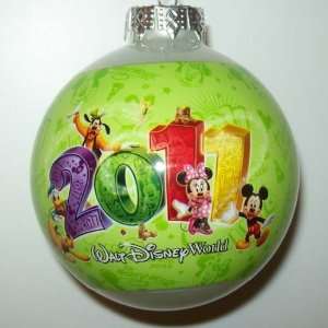  Disney World 2011 Glass Ball Christmas Ornament Mickey 