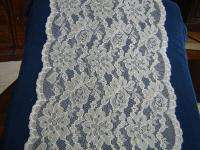 NYLON SHEER LACE 14 WIDE IVORY FLORAL 20 YDS #9  