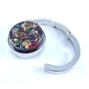   Color Silver Venetian Murano Glass Portable Purse Bag Holder Jewelry