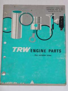 TRW Engine Parts Catalog No E 171 Weatherly Index 002  