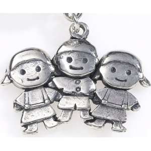 Silver, Smaller, Two Girls And One Boy, Friends,Tripletts, Traditional 