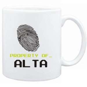 Mug White  Property of _ Alta   Fingerprint  Female Names  