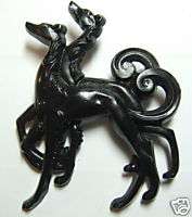 BLACK CELLULOSE ACETATE BORZOI AFGHAN SALUKI PIN DOG  