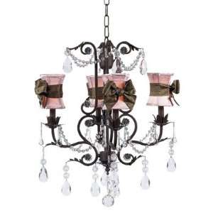 Jubilee Collection Valentino Chandelier with Pink Hourglass Shade in 