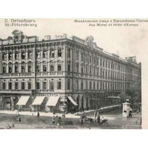 of the Grand Hotel DEurope on the Corner of Rue Michel, St Petersburg 