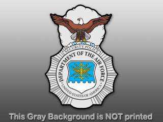 Air Force Security Sticker   decal department US police  