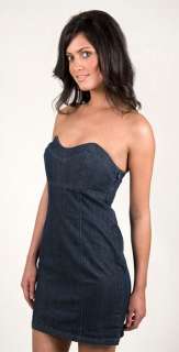NWOT JUICY COUTURE FITTED DAMAN DENIM DRESS NOELLE P XS  