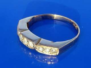 C1950 18ct GOLD 9 stone NATURAL DIAMOND ENGAGEMENT RING  