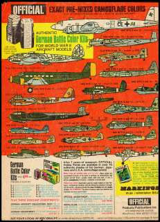 1960s vintage ad for German Battle Color Paint Kits for WW2 model 
