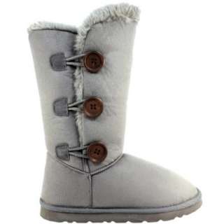  Womens Fur Lined Three Button Boots Shoes