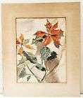 VINTAGE 1942 WATERCOLOR PAINTING TREES LEAVES SIGNED