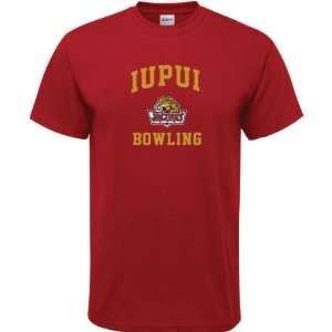  IUPUI Jaguars Cardinal Red Bowling Arch T Shirt Sports 