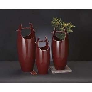   Elliott 1204A/B/C Scarlet Red Glaze Pitcher Vase Size 18H Home