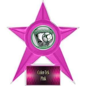 Soccer Stellar Ice 7 Trophy PINK STAR/PINK TEK PLATE   PROSPORT MYLAR 