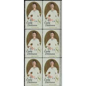  1971 EMILY DICKINSON ~ POET #1436 Block of 6 x 8 cents US 