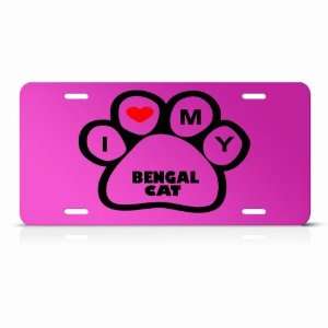 Bengal Cats Pink Novelty Animal Metal License Plate Wall Sign Tag