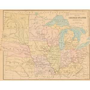  Colton 1878 Antique Map of the Middle States Office 