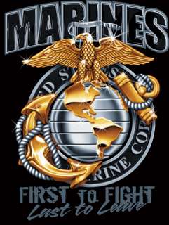 Black Marines FIRST TO FIGHT LAST TO LEAVE Usmc T Shirt  