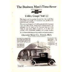  1924 Ad Chevrolet Superior Coupe Car Business Mans Time 