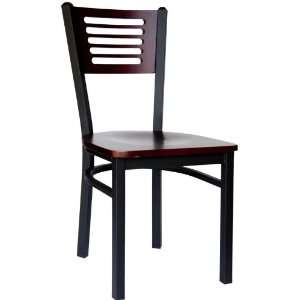  Espy Metal Frame Chair w/ Slotted Wood Back and Wood Seat 