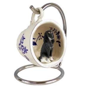  Saluki Blue Tea Cup Dog Ornament