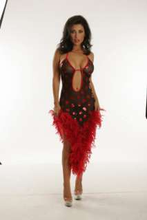 Plus Size Exotic Club Wear Salsa Mesh Heart Print Dress  