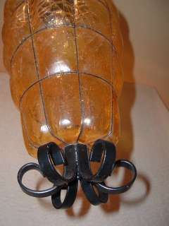 Blown Art Glass Deco Brain Globe Swag Ceiling Light &Table Lamp Czech 