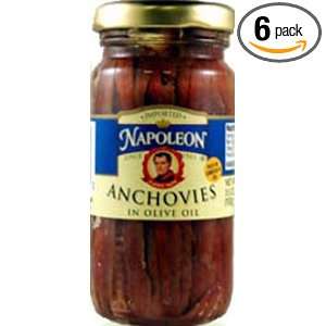 Napoleon Flat Anchovies In Olive Oil, 3.5 Ounce Jars (Pack of 6 