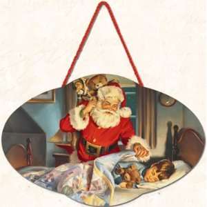  Santa Claus Visions of Sugar Plums Christmas Decor Plaque 