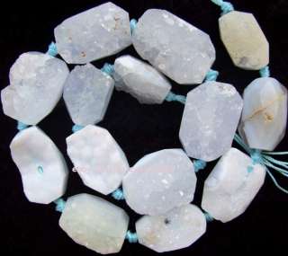 20 28mm crystalloid Blue Chalcedony Nugget shape beads1  