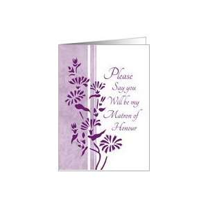 Will you be my Matron of Honour Friend   White & Purple 