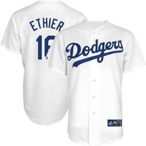 Majestic Andre Ethier L.A. Dodgers Youth #16 Replica Jersey   White 