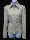 AGNES B Khaki Cotton Long Sleeve Blazer Jacket Sz 38  